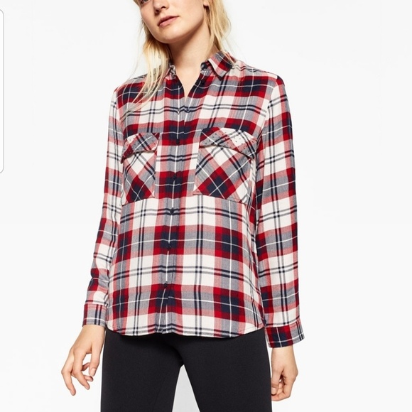 Zara plaid embellished buttondown shirt size small - Picture 5 of 6